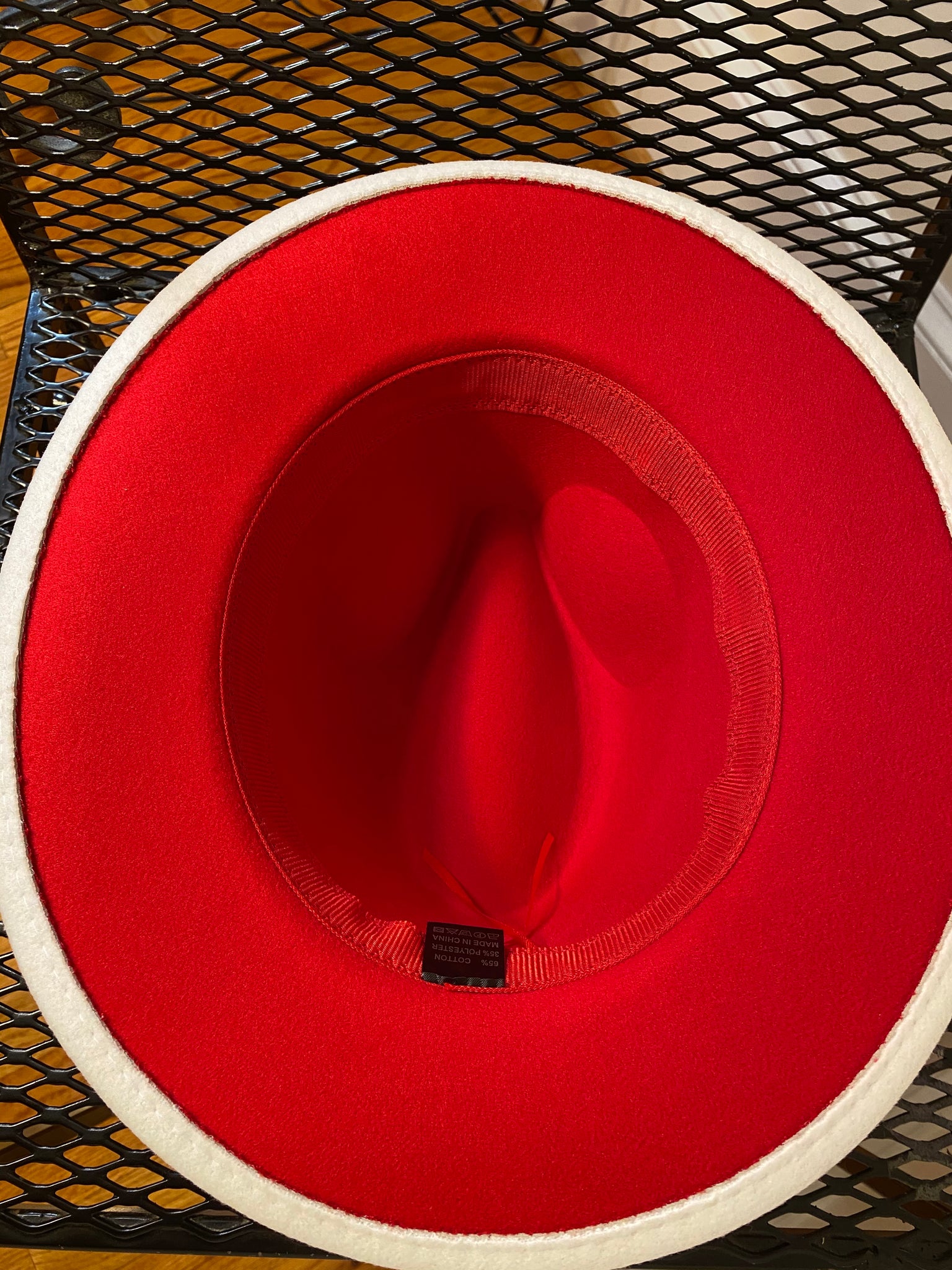 White Unisex Fedora Hat w/ Red Bottom