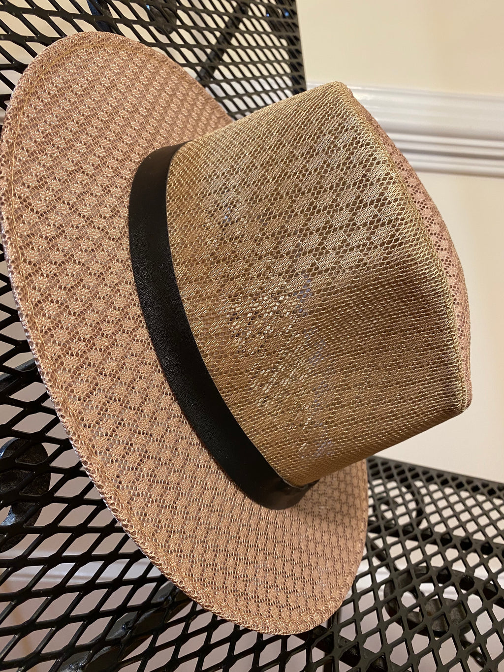 Brown Straw Fedora Hat