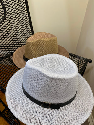 Brown Straw Fedora Hat