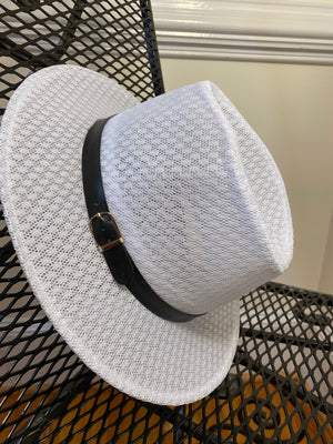 White Straw Fedora Hat